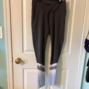 PINK Victoria's Secret Gray/White/Icy Blue Tye-Dye Cotton High Waist Leggings